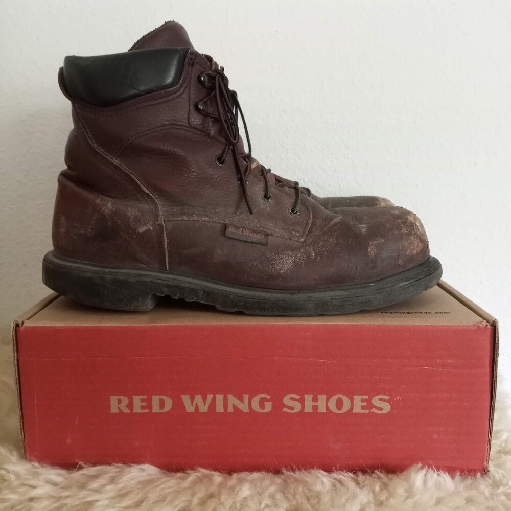 RED WING Steel Toe Work Boot 2406 Brown Leather SZ 12 EE E2 Lace Up Electrical